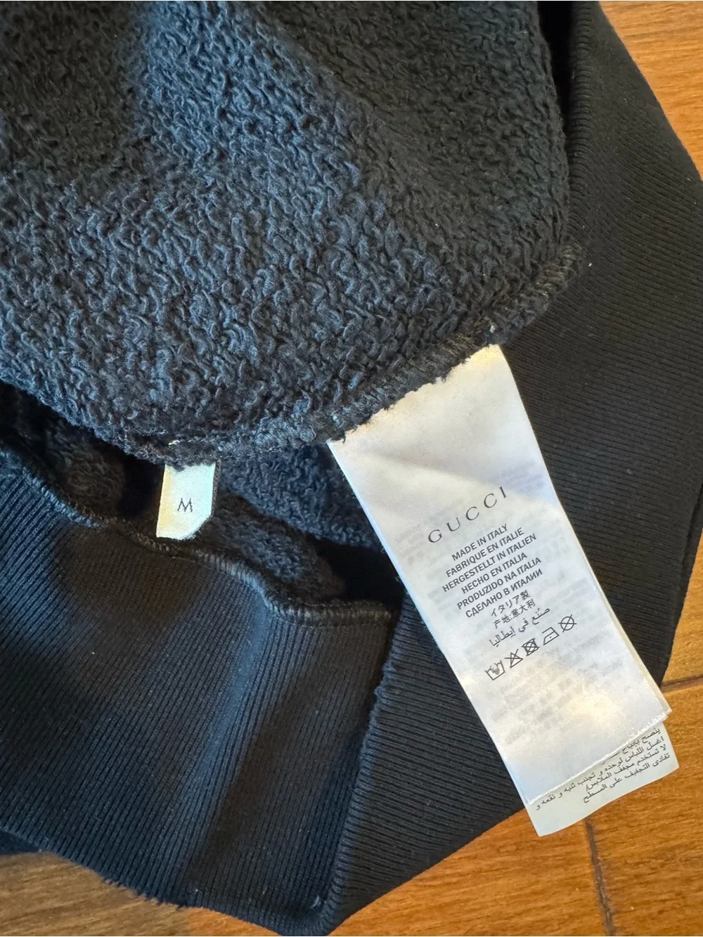 Gucci Black Crewneck with Multicolor Logo